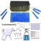 Juego de gancho de cerradura de 33 piezas y Bolsa pu, cerradura transparente y herramientas de tarjeta de crédito + pistola de gancho de cerradura + guía para principiantes(azul)