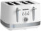 Morphy Richards Illumination 4 Slice Toaster, 7 Toast Settings, Browning Controls, Variable Width Slots, Auto Pop-up, Removeable Crumb Tray, Cord Storage, 1500W, White, 248021