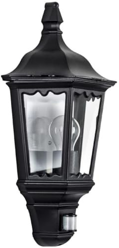 Casa Padrino Jugendstil Außenwandleuchte mit Bewegungssensor Schwarz 20 x 12 x H. 50 cm - Balkon Garten Terrassen Außenleuchte