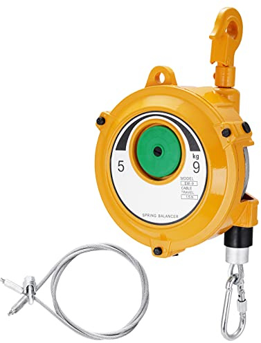 YJINGRUI Équilibreur à ressort rétractable 5 ~ 9 kg / 20lbs, équilibreur | Porte-outils avec boucle de sécurité 1,5 m, support de suspension pour ligne de montage, soudure et réparation automobile
