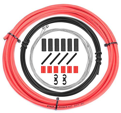 CTRICALVER Kit de Câbles et Boîtier de Dérailleur Universel pour Réparation de Vélo, VTT, Vélo de Route (Rouge)