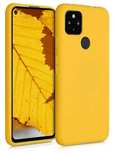 kwmobile Hülle kompatibel mit Google Pixel 4a 5G Hülle - weiches TPU Silikon Case - Cover geeignet für kabelloses Laden - Honiggelb