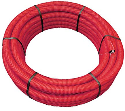 Jardibric - Gaine Annellée en PE Rouge (Ø 63 mm x 25m) - Protection Robuste pour câbles électriques, idéale pour Usage extérieur ou sous Terrain.