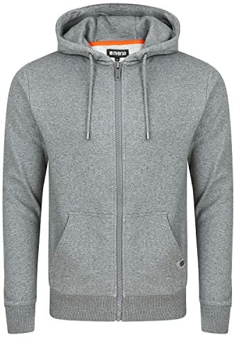 riverso Herren Kapuzenjacke RIVNils Sweatjacke Sweatshirt Kapuzenpullover Hoodie Kapuze Reißverschluss Basic Einfarbig Baumwolle Grau L, Größe:L, Farbe:Grey Melange Standard 2 (23300)