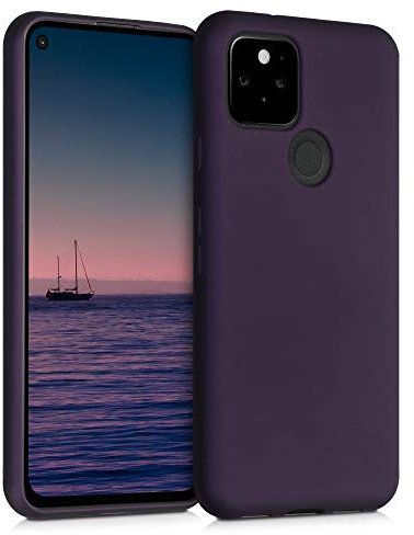 kwmobile Funda para Google Pixel 5 Carcasa - Case TPU y Silicona Ultrafino - Antigolpes con Bordes elevados - Apto Carga inalámbrica - Frambuesa metálico