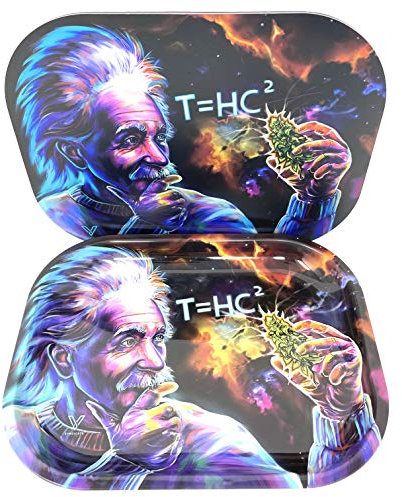 Metal Rolling Tray with Magnetic Cover T=HC2 Einstein Black Hole Design by V Syndicate - Small