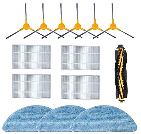 Filtre Brosse Chiffon de Rechange Ensemble d'accessoires pour Aspirateur Robot Proscenic 830T 820S 800T 820T (14 Pièces)