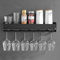Weinglashalter an Der Wand Befestigt, 2 Tier Wandregal Schwimmende Regale, Wohnzimmer KüChe Dekor Display Rack