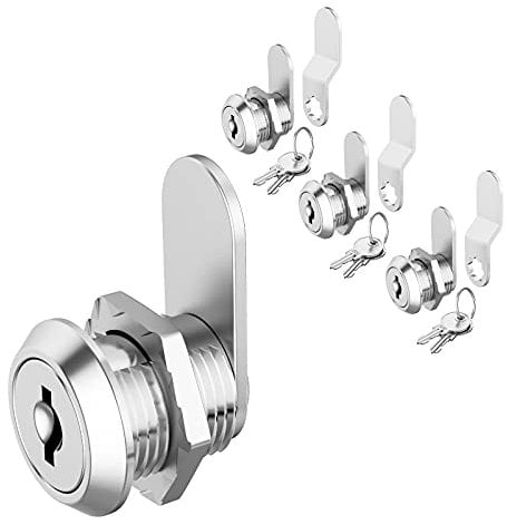 BOZXYE Premium Kabinett-Nockenschlösser, gleichschließend Cam-Lock-Set, sichere Dateien Schubladen Mailbox RV Camper Tür Werkzeugkasten, Zinklegierung (3 Pack 5/8 Inch)