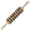 Fackelmann 3154450 Rouleau à pâtisserie en bois à empreintes, Rouleau à pâtisserie à motifs, Sapin, Etoile, Flocon de neige, Bois, 39x6cm