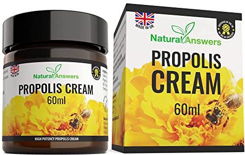 Bee Propolis Cream 60ml - Moisturising Natural Propolis Balm Ointment Remedy for Dry Skin, Cold Sores and Spots - UK Manufactured