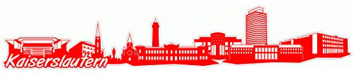 Samunshi® Kaiserslautern Skyline Aufkleber Sticker Autoaufkleber City Gedruckt - 100x18,4cm hellrot