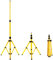 Gimisgu Trépied pour projecteur de Chantier, Hauteur Réglable Trépied en acier Jaune, Lampe de Travail, Partie de support pour 1 projecteurs