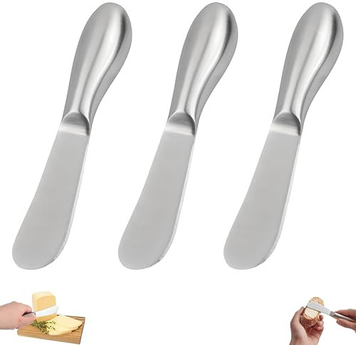 Wuzdy 3 Piezas Cuchillo Para Desayuno, Cuchillo Para Mantequill, Herramientas De Desayuno Cuchillo, Juego De Cuchillos De Cocina Mantequilla, Para Mantequilla, Queso, Mermelada, Nata