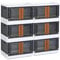 HAIXIN Storage Boxes With Lids - Collapsible 270L Bins for Closet Organizer, Folding Stackable Toy Container, Outdoor Storage Box With Door (6 Pack)