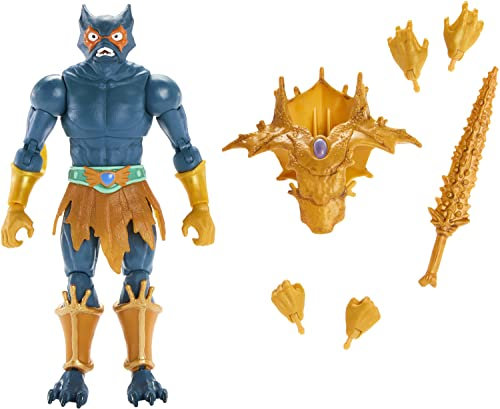 MASTERS OF THE UNIVERSE Revelation to New Eternia - Mer Man Actionfigur 18 cm, 30 bewegliche Gelenke, Waffen und austauschbaren Köpfen, für Kinder ab 6 Jahren, HLB47