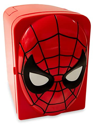 Marvel Spider-Man 4-Liter Mini Fridge Thermoelectric Cooler | Holds 6 Cans