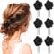 PROUSKY 6 Pieces Black Rose Flower Hair Clips U Shape Rose Floral Bobby Pins Bridal Hair Pin Wedding Bridesmaids Head Hairpin Women Girls Hair Accessories for Party Wedding Bridal Accessory (Black）