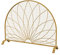 ROYUMI Kaminschutzgitter Halbrunder, Einteiliger Kaminschirm, Kaminrost Aus Schwarzem/goldenem Maschendraht, Handgefertigte Schmiedeeiserne Schornsteinabdeckung, Funkenschutzgitter (Color : Gold)