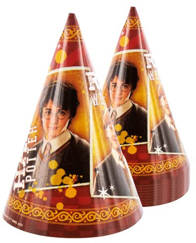 Party Factory `Harry Potter´ 10 Partyhütchen, ca. 10x16cm, bunt, Partyhüte aus Pappe für Kindergeburtstag oder Mottoparty