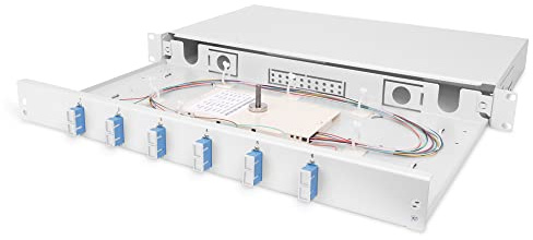 DIGITUS FO Splice Box, 1U, Equipped, 6X SC DX, OS2 Including Splice Cassette, Coloured Pigtails, Couplings