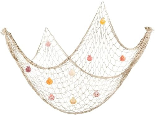 Flycppo Fishnet decoration Dekoratives Fischernetz,Fischernetz Deko,Mediterranen Stil Fischerei Dekorative mit Farbigen Muscheln für Wand Bar Party Decor Fotografie Dekoration 100 x 200 cm