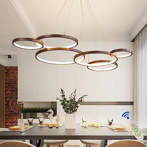 MyLjp LED Pendelleuchte Esstisch Hängelampe Dimmbar Design Höhenverstellbar Hängeleuchte Esstischlampe Fernbedienung Pendellampe Arbeitszimmer Wohnzimmer Küche Büro Deckenleuchte Leuchte (L120cm/88W)
