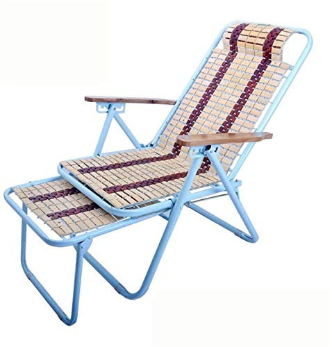 SilteD Leichter, Faltbarer Strandstuhl, Bambus-Massage-Nickerchen-Liegestuhl, Chaiselongue für Terrassen- und Gartencamping im Freien Present