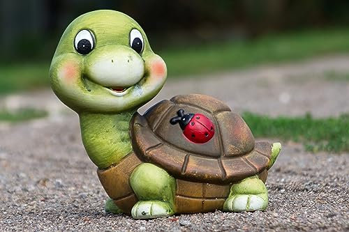 Schildkröte Tina Keramik Gartenzwerg Deko Figur für Garten und Balkon