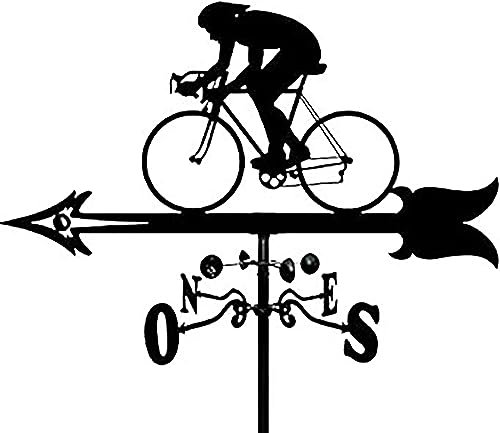 Fahrrad-Wetterfahne, Vintage-Dachwindfahne mit Anti-Rost-Beschichtung, Windrichtungsanzeige für den Außenbereich, Bauernhof, Garten, Dekoration, Wetterhahn