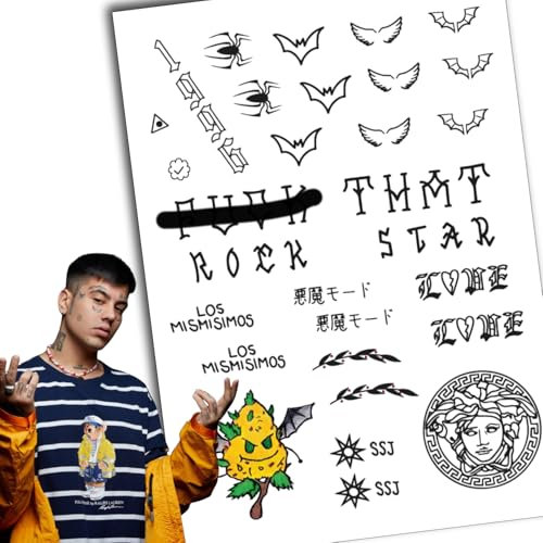 Yatatu - Duki Temporary Tattoo Set - Costume - Carnival - Halloween - Cosplay (Full sheet)