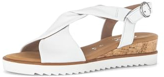 Gabor Damen Keilsandalen, Frauen Sandalen,Moderate Mehrweite (G),flach,Sommerschuhe,Freizeitschuhe,Weiss(Kork/offwhi),40.5 EU / 7 UK