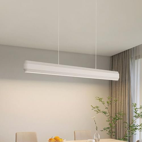 FAZRPIP Lineare Pendelleuchte, 31-59 Zoll, Moderne LED-Pendelleuchte für Kücheninsel, Schwarze LED-Kronleuchter-Inselleuchte für Billardtisch, Esszimmer, Bürobeleuchtung