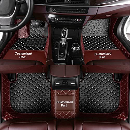 Anpassen Fußmatten für Jaguar XF XE XJ E-Pace F-Pace F-Type X-Type PU-Leder Auto Fussmatten Set Allwetter wasserdichte rutschfeste Teppich?Kaffee und Schwarz?