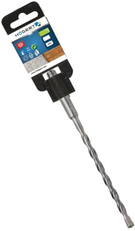Högert Technik - Broca profesional SDS+ hormigón BX2 8 x 400 mm | 2 filos, para taladrar en ladrillo, piedra, cerámica, hormigón y hormigón armado.