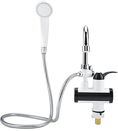 Instantanée D'eau Chaude et Froide Distributeur Chauffage Robinet Température Affichage 360 Rotation Avec Pomme De Douche pour Cuisine Salle De Bains (Prise UE)