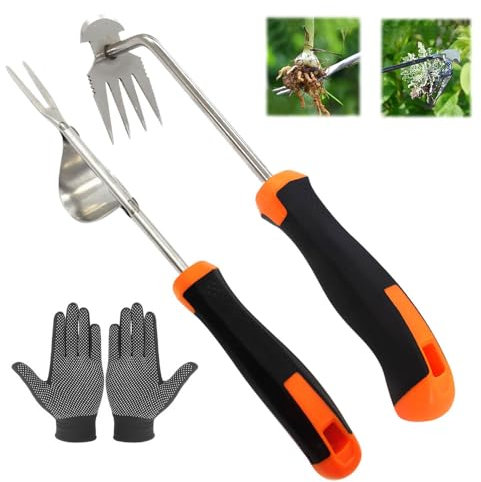 Anyingkai 2 Pezzi Sarchiatore Manuale con Manico,Earchiatore per Erbacce Professionale,Attrezzi per Diserbo,Estirpatore Erbacce orto,Diserbatrice Manuale,Estirpatore Erbacce Manuale (B)