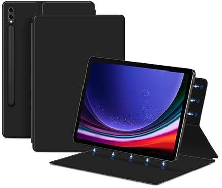SOENS Magnetische Hülle geeignet for Samsung Galaxy S9/S8 Ultra S9/S8/S7 FE/Plus Hülle Tablet Hülle Slim Schutzhülle Leder Funda (Color : Black, Size : S8 Ultra 14.6 inch)