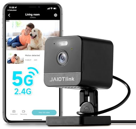 JAIOTlink 1080P 2.4g/5g Indoor Camera, Plug-in Cameras for Home Security w/Night Vision, Baby/Elder/Home Cameras Indoor with Phone App, Motion Detection, 2-Way Talk, WiFi Camera Compatible w/Alexa