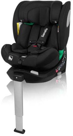 LIONELO BRAAM AIR i-Size Drehbarer Auto-Kindersitz 360o, 0-36kg Gruppe 0 1 2 3 Montage in Fahrtrichtung und nach hinten gerichtet ISOFIX+Stabilisierungsfuß Kopfstütze und Rückenlehne verstellbar Eing