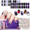 EBANKU Semi-Cured Gel Nail Strips, Halloween Gel Nails Strips, Nail Sticker Easy Apply for Salon-Quality Manicure Nail Art Stickers Wraps with File Tool and Stick (Purple Glam)