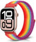 Bcuckood Nylon Sport Armband Kompatibel mit Apple Watch 49mm 46mm 45mm 44mm 42mm für Damen Herren, Sport Solo Loop Armband für iWatch Serie 10 9 8 7 6 5 4 3 2 1 Ultra SE, Offizieller Regenbogen