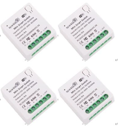 Matter Smart Mini DIY Relay Switch Works with Homekit& Alexa,App and Voice Control,Timer,Group Control,for lamps, fans, humidifiers,16A (4 Packs)