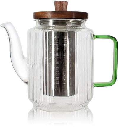 OGO LIVING - Teekanne Karl 550 ml aus Borosilikatglas, mit Jadegriff – 7912202