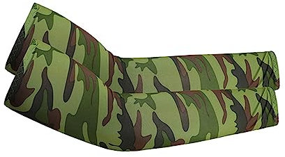 Maxtonser Mangas de ciclismo con protección UV para el sol, calentadores de brazos, protección solar, camuflaje, ejército