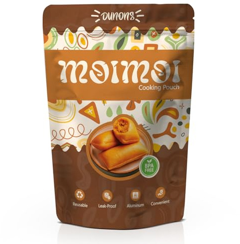 Dunons Moi Moi Cooking Pouch (Pack of 100) - Non-Toxic BPA-Free, Aluminum Stand Up Pouches