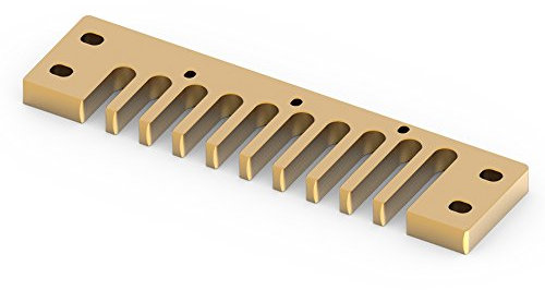 Tbest Comb Harmonica Part, Aluminum Alloy Harp Comb Harmonica for Marine Band Crossover/Deluxe (Gold