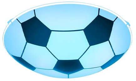 GLOBO Kinderzimmerlampe Deckenleuchte Schlafzimmerleuchte Deckenlampe Fußball, Metall Glas schwarz weiß, dimmbar Fernbedienung RGB LED Farbwechsel, 8,5W 806Lm 3000K warmweiß, D 30 cm