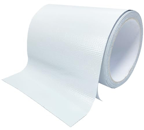 KAIHENG Ruban de réparation imperméable pour auvents, bâches en plein air, tentes, couvertures de bateau, auvents, voiles Kit de réparation pour fissures Résistant aux UV(12 cm Blanc)