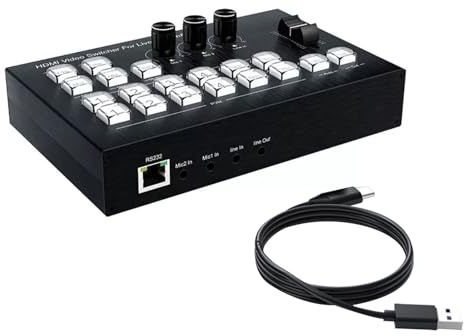 Video Switcher for Live Streaming Support 4 HDMI Inputs, Video Mixer Switch HDMI Live Stream Switcher